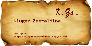 Kluger Zseraldina névjegykártya